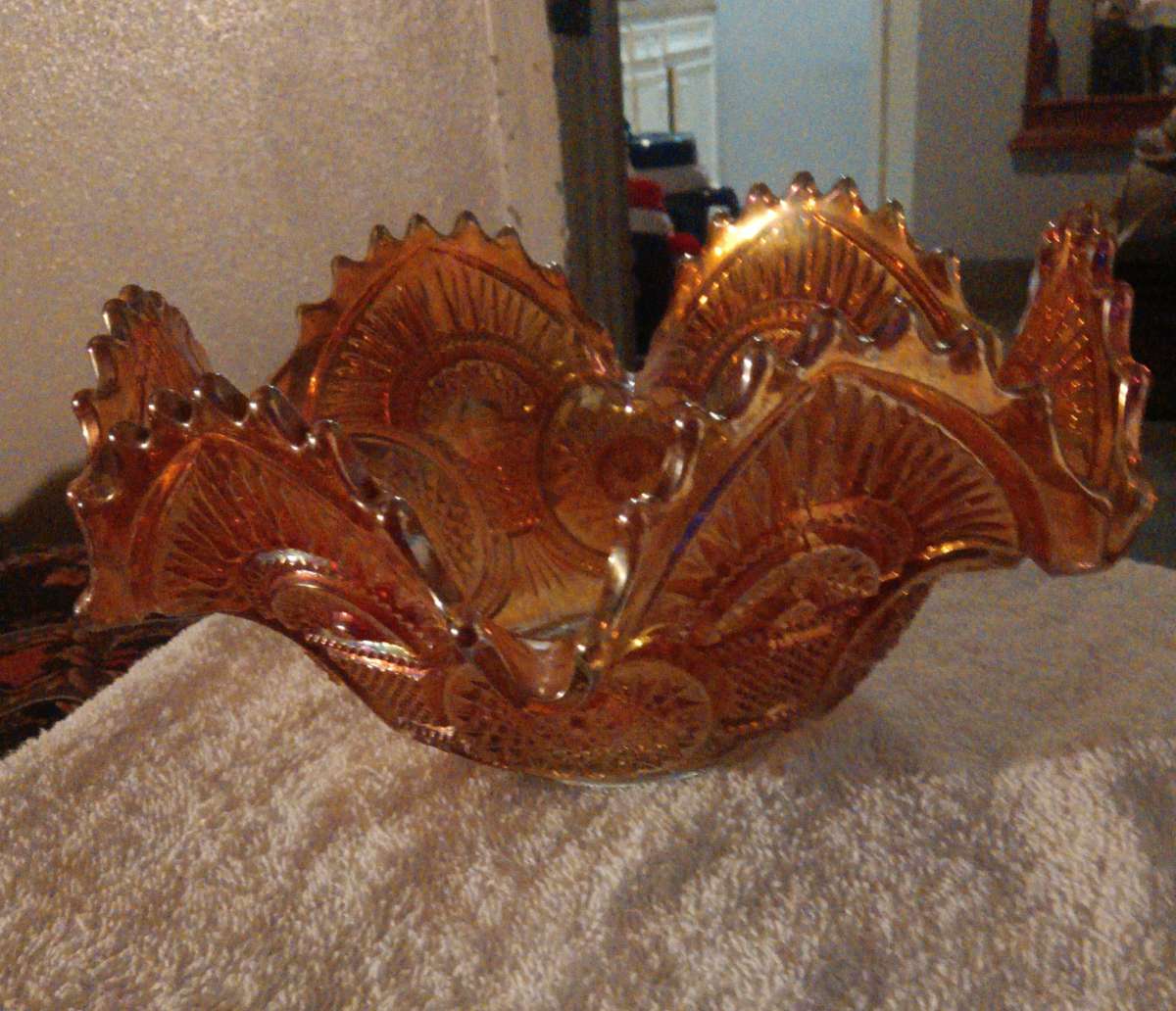 Vintage Marigold Orange Carnival Bowl