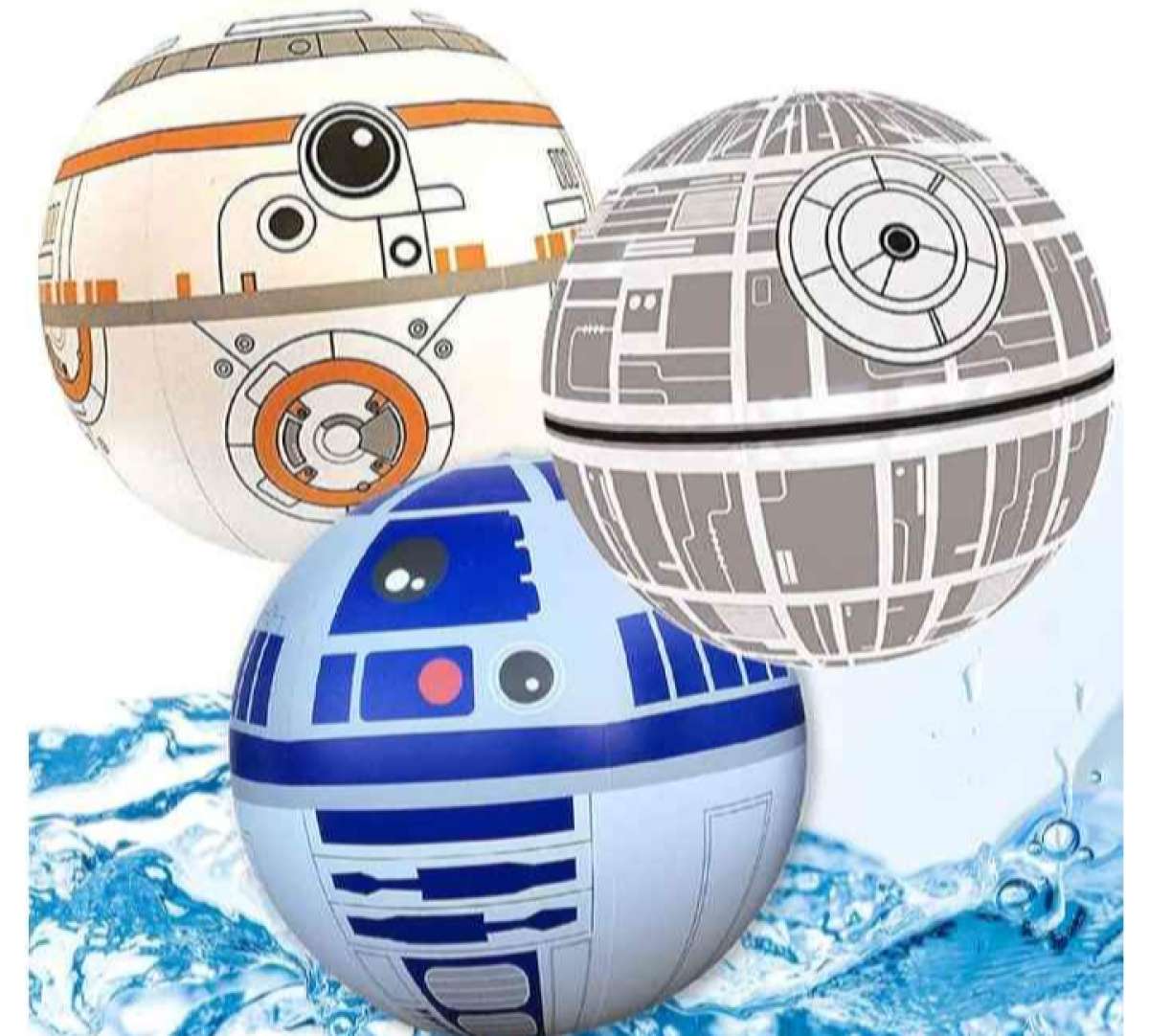 R2D2 BB8 and DEATH STAR Blow up balls 14 inches