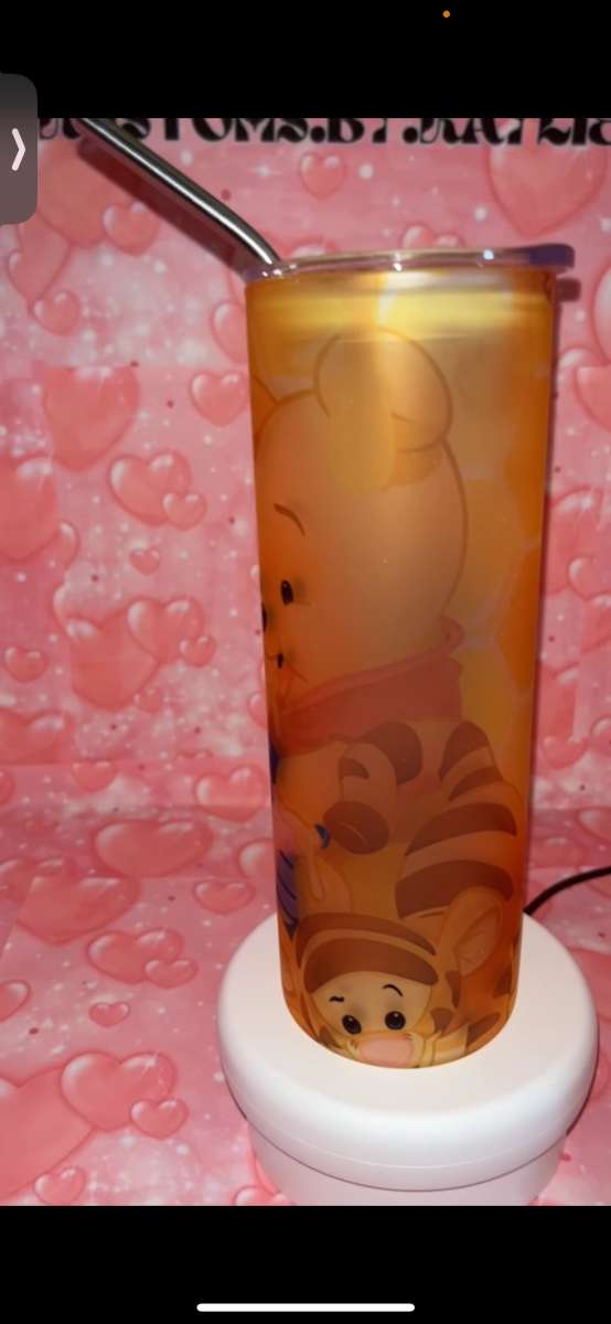 Winnie the Pooh frosted glass tumbler