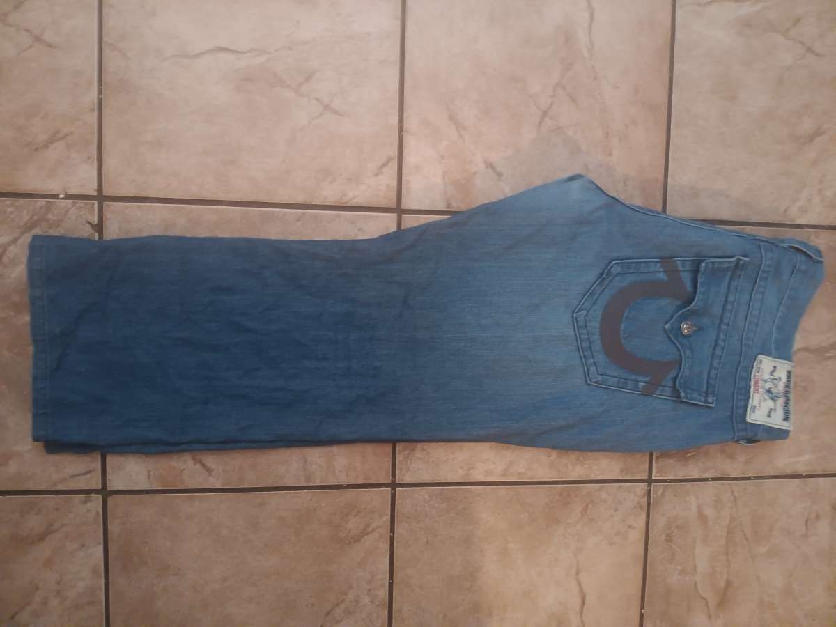 True Religion Ricky Relaxed Straight Jeans Mens 46x27 Pocket