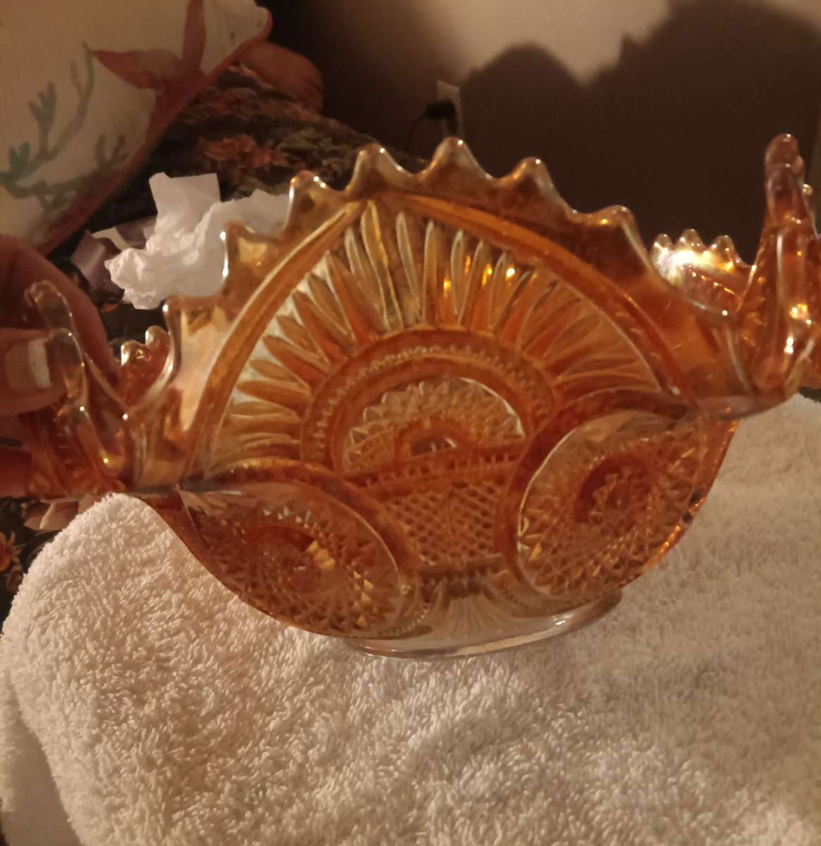 Vintage Marigold Orange Carnival Bowl