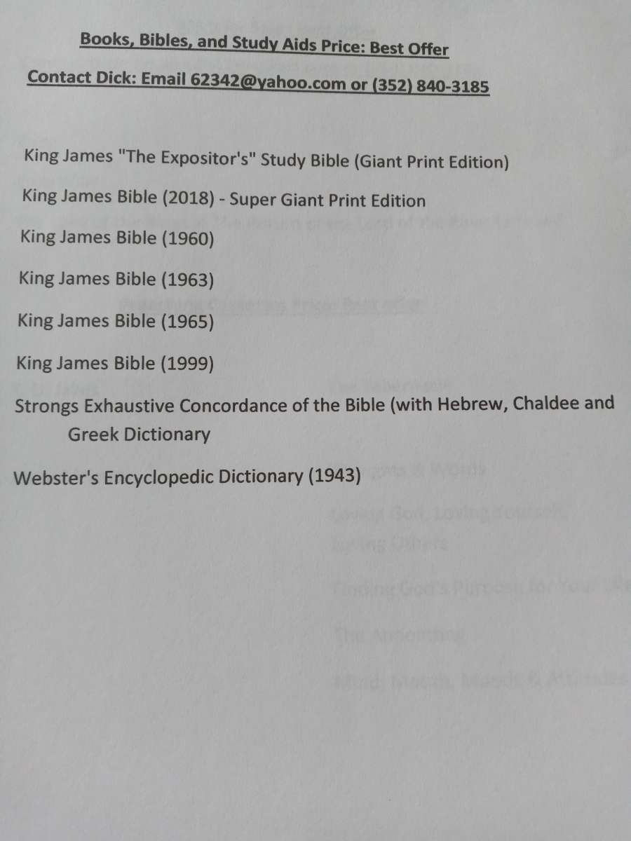 Books Bibles and Study Aids