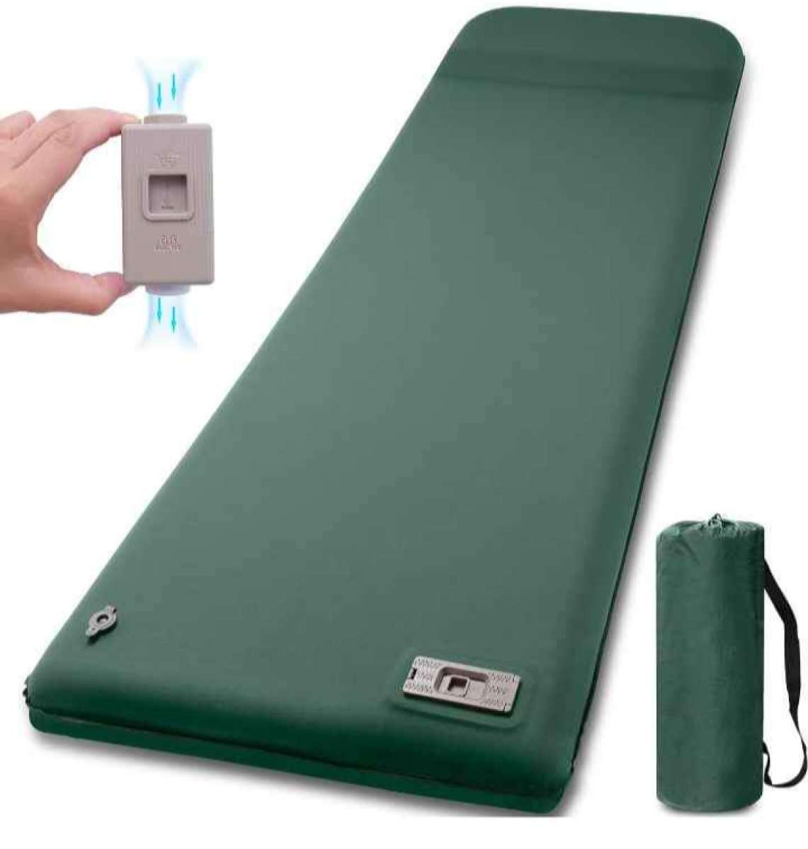 Green Self Inflating Sleeping Pad with Electric Pump