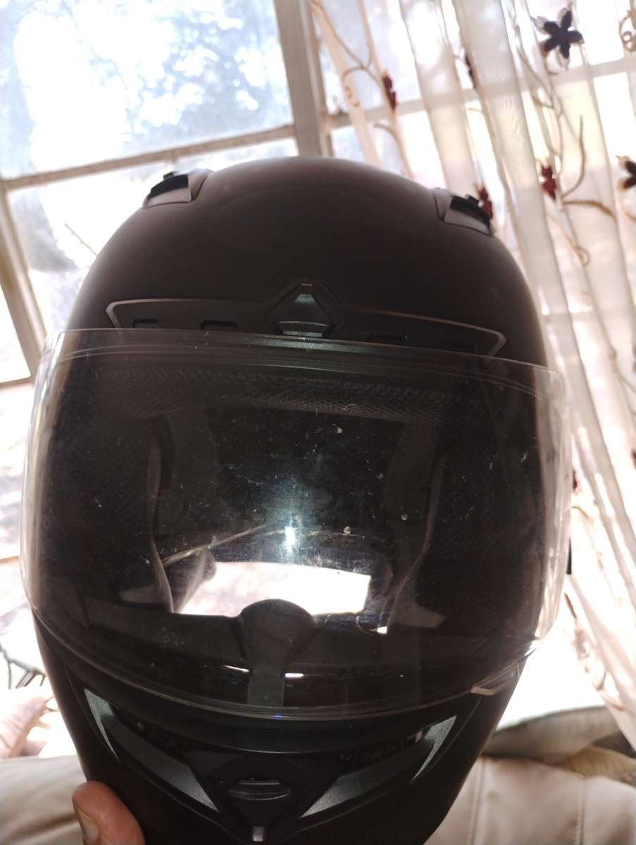 built motorcycle helmet
