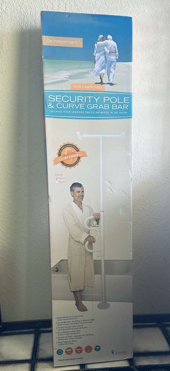 security pole  curve grab bar