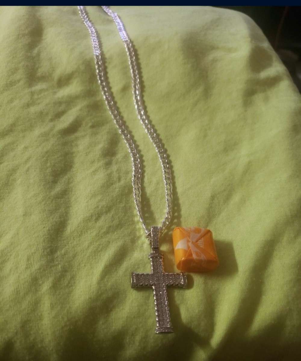 new 5mm stamped 925 Cuban link with cross pendant