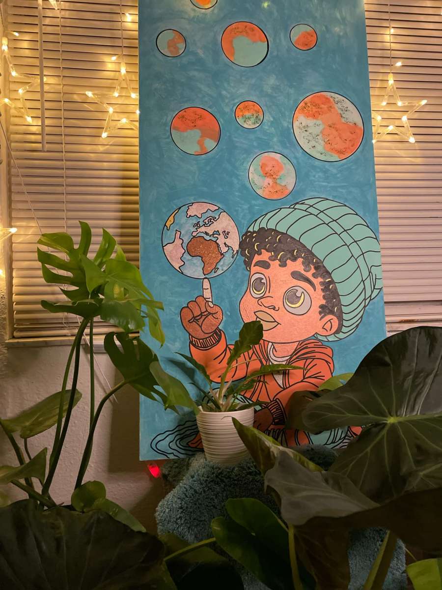 Custom painted 24 x 48 canvas