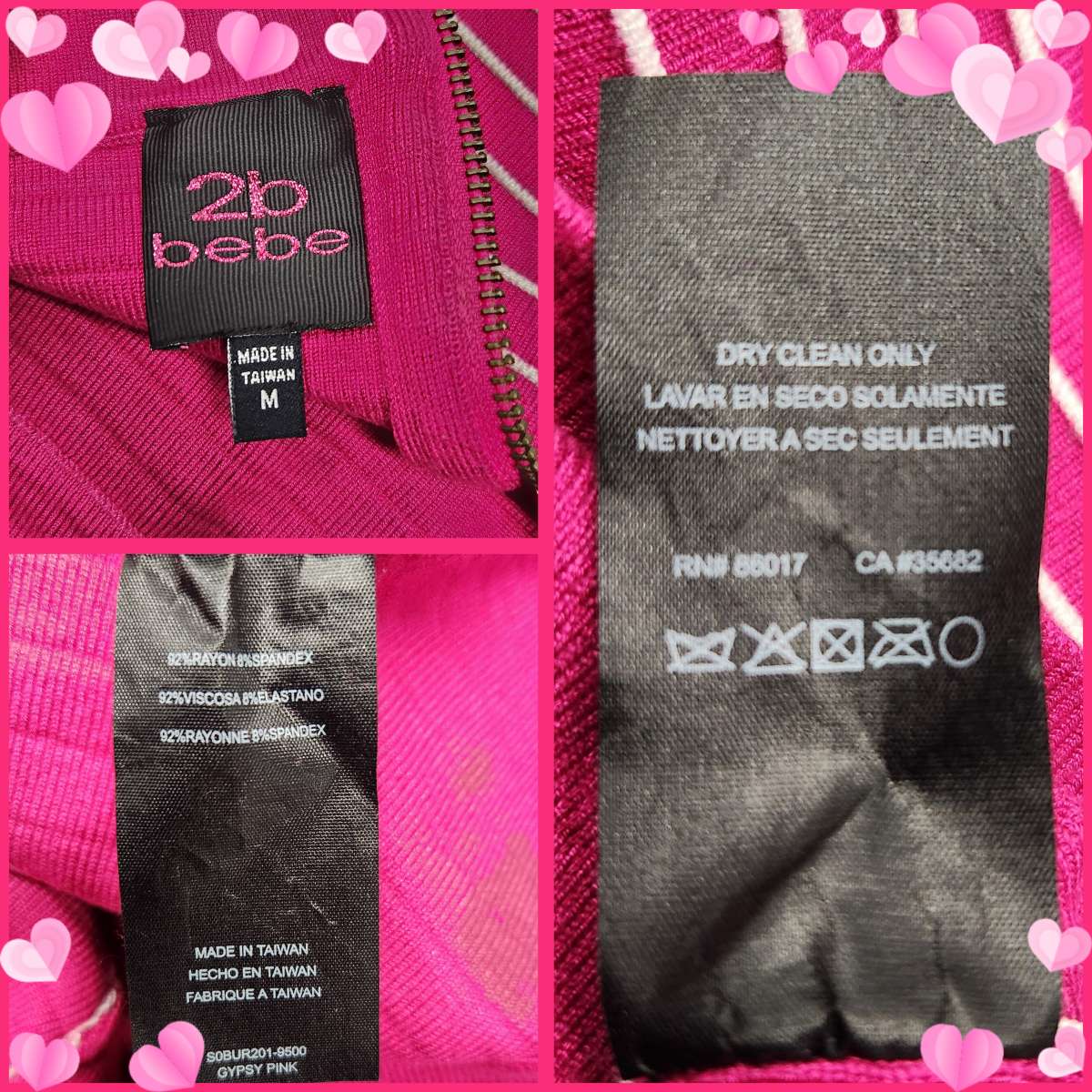 Vintage 2be bebe Gypsy Pink Horizontal Striped Stretch Mini