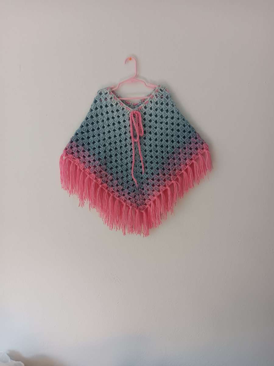 Handmade Girl Toddler Poncho