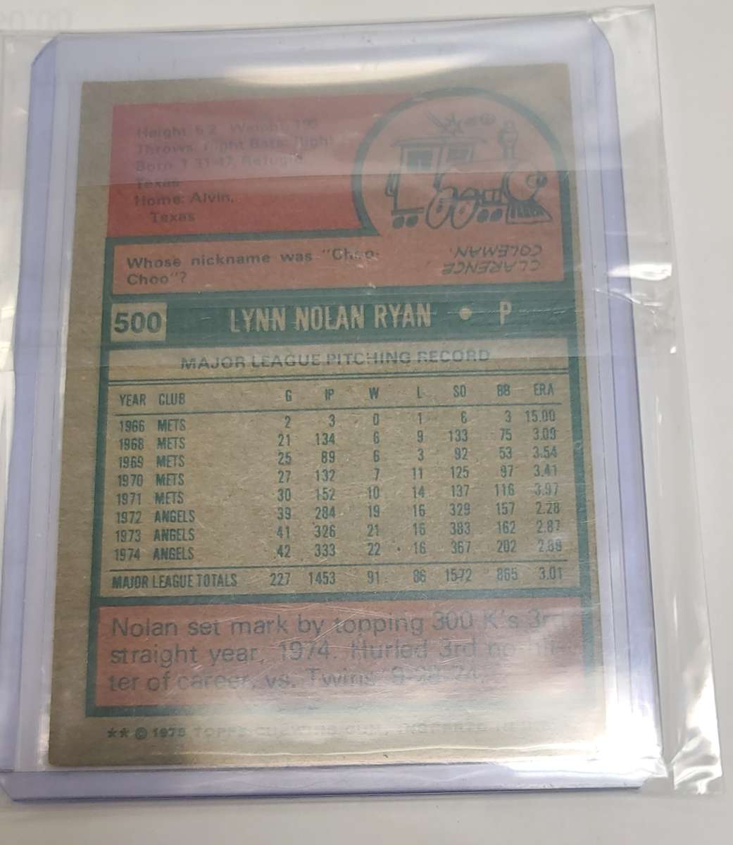 Nolan Ryan Baseball Card