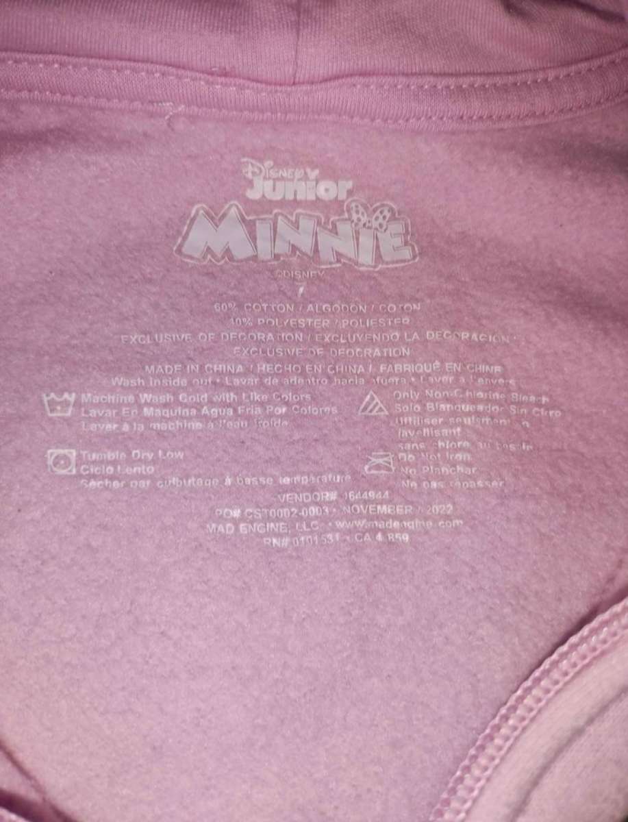 Girls Mini Mouse Jacket Size 7