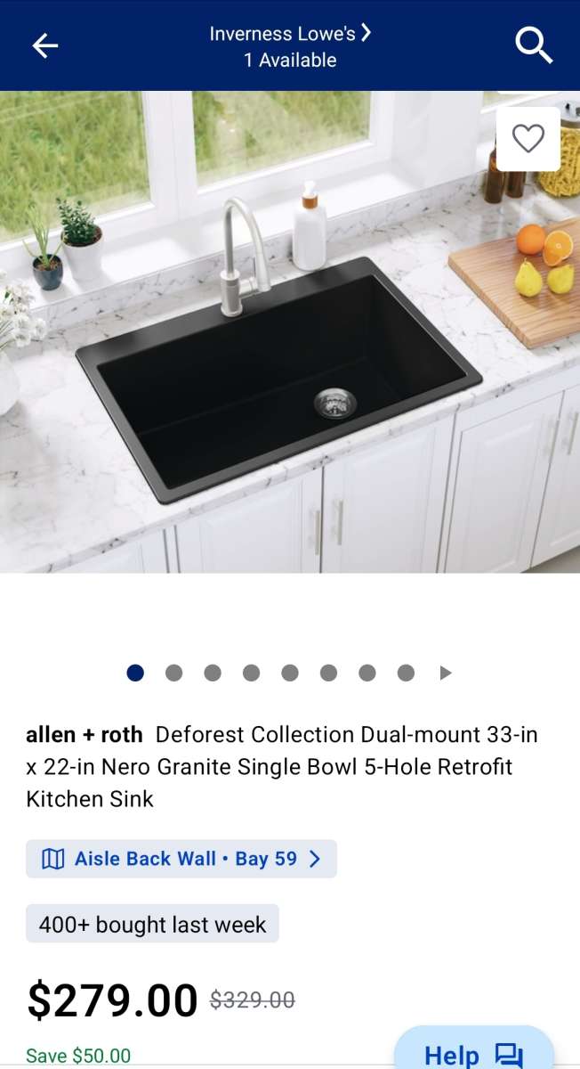 Allen Roth Deforest Collection Kitchen Sink