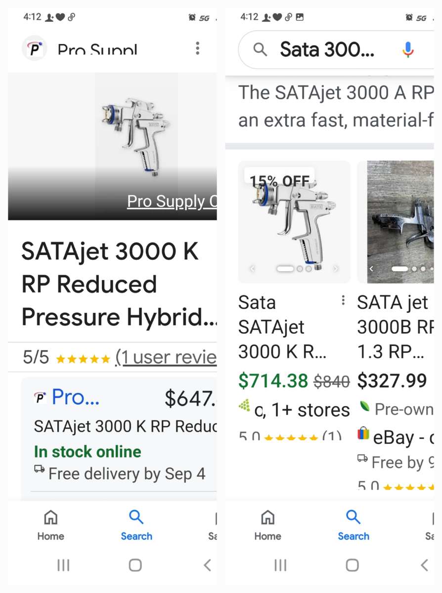 SATA Jet 3000 B HVLP  pneumatic  paint sprayer