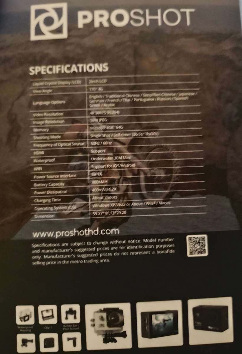 ProShot with memory card