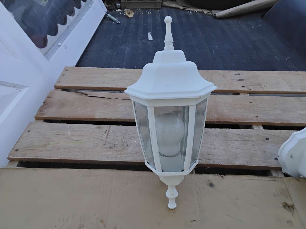 White WallMount Lighting Central Park StyleTwilight Sentinel