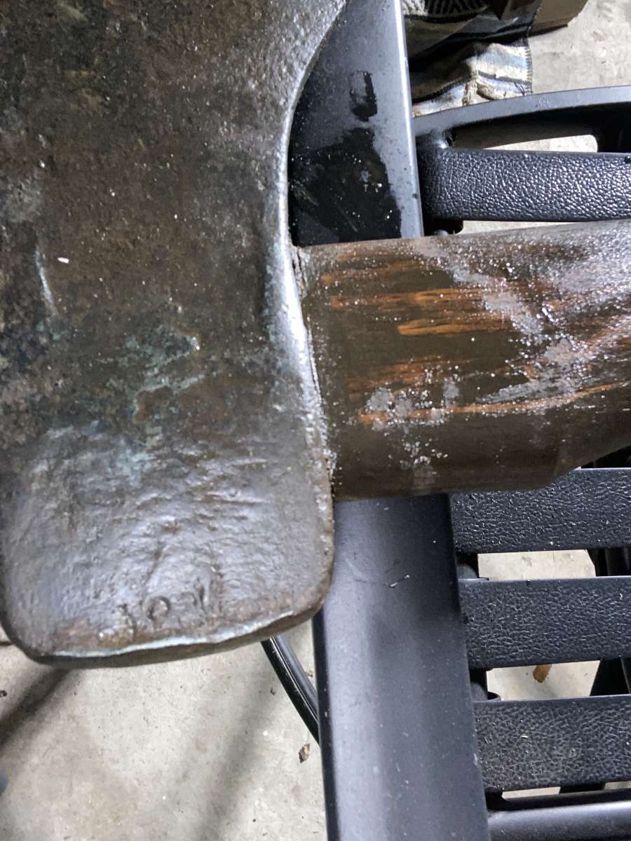 restored 1896 antique felling axe