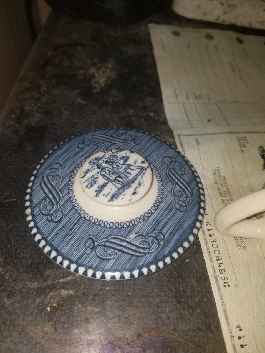 Currier Ives Sugar Bowl Porcelain