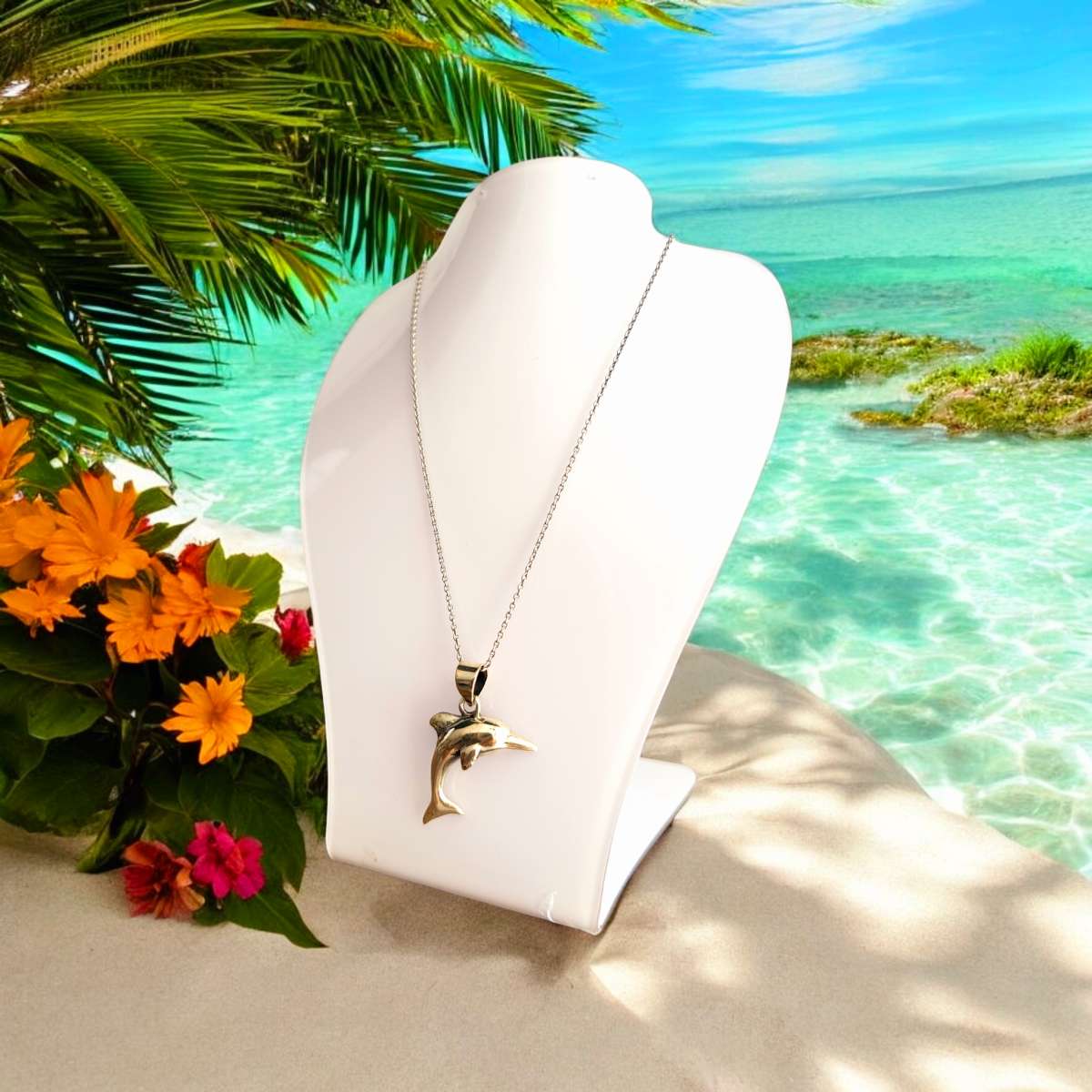 sterling silver 925 dolphin pendant