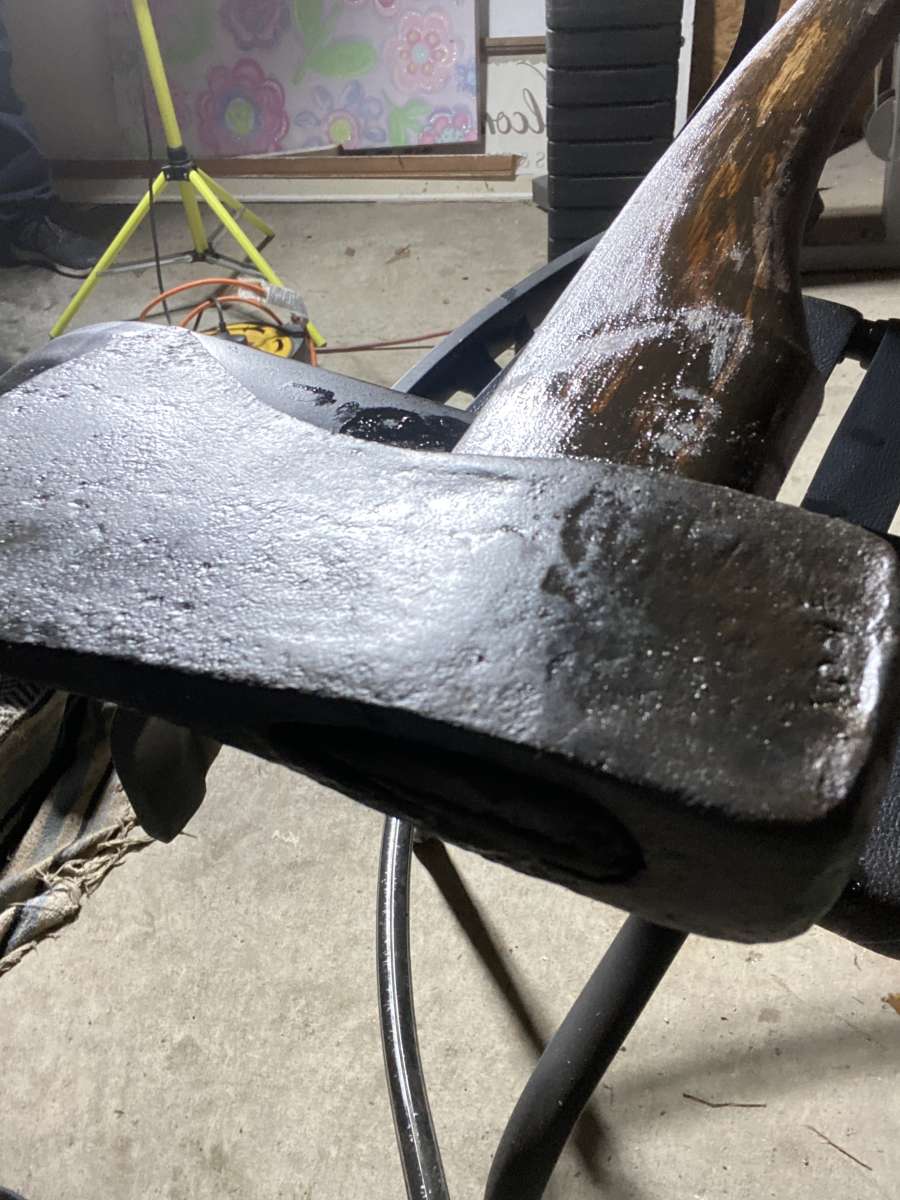 restored 1896 antique felling axe