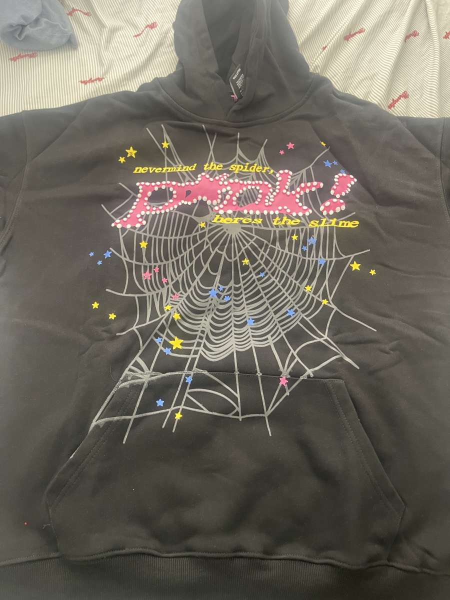 Black OG pink sp5der hoodie Authentic