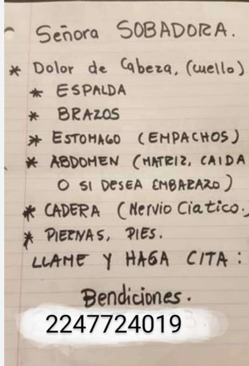sobadora profesional Yazmin