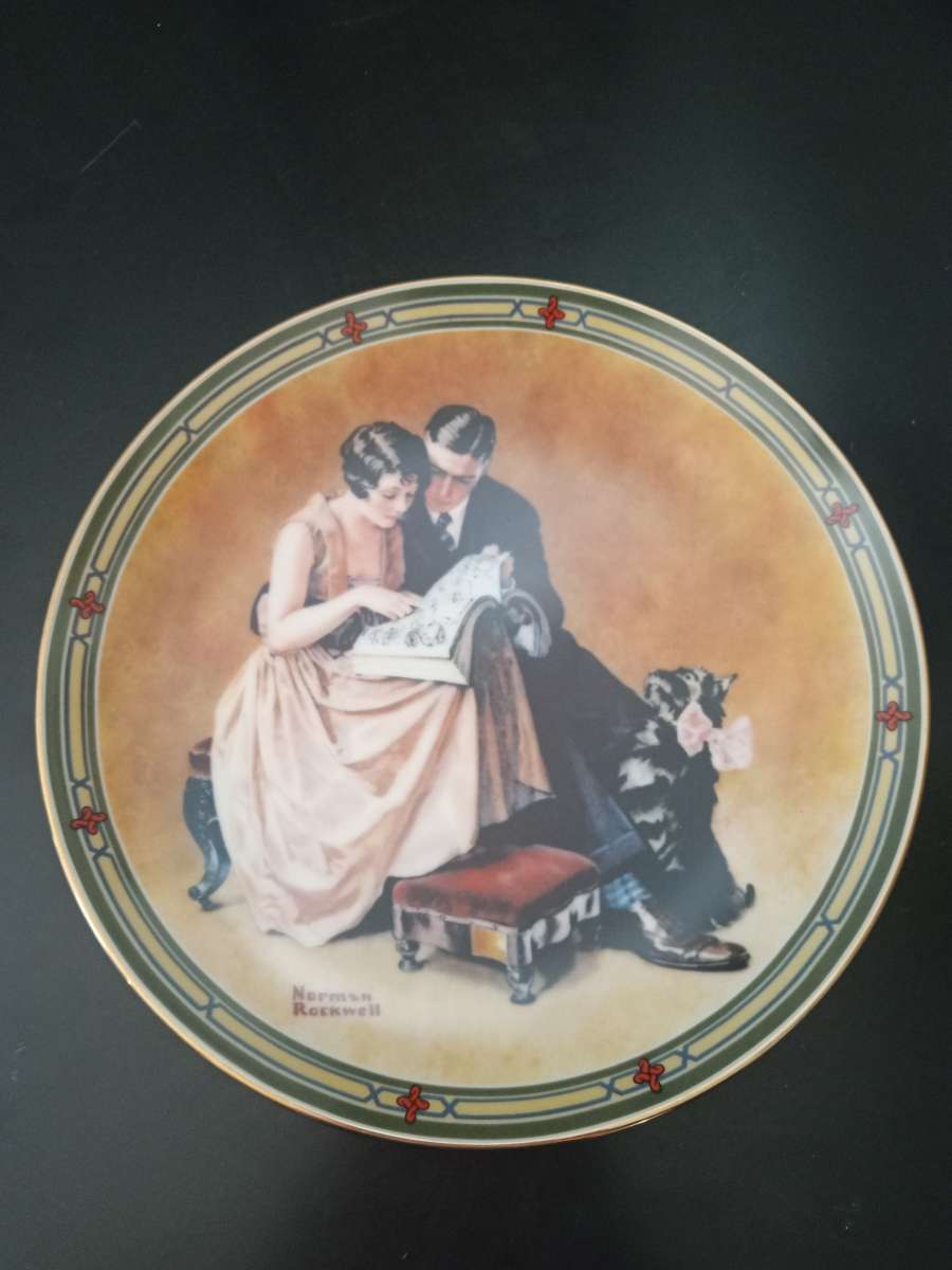 4 Norman Rockwell decorative plates
