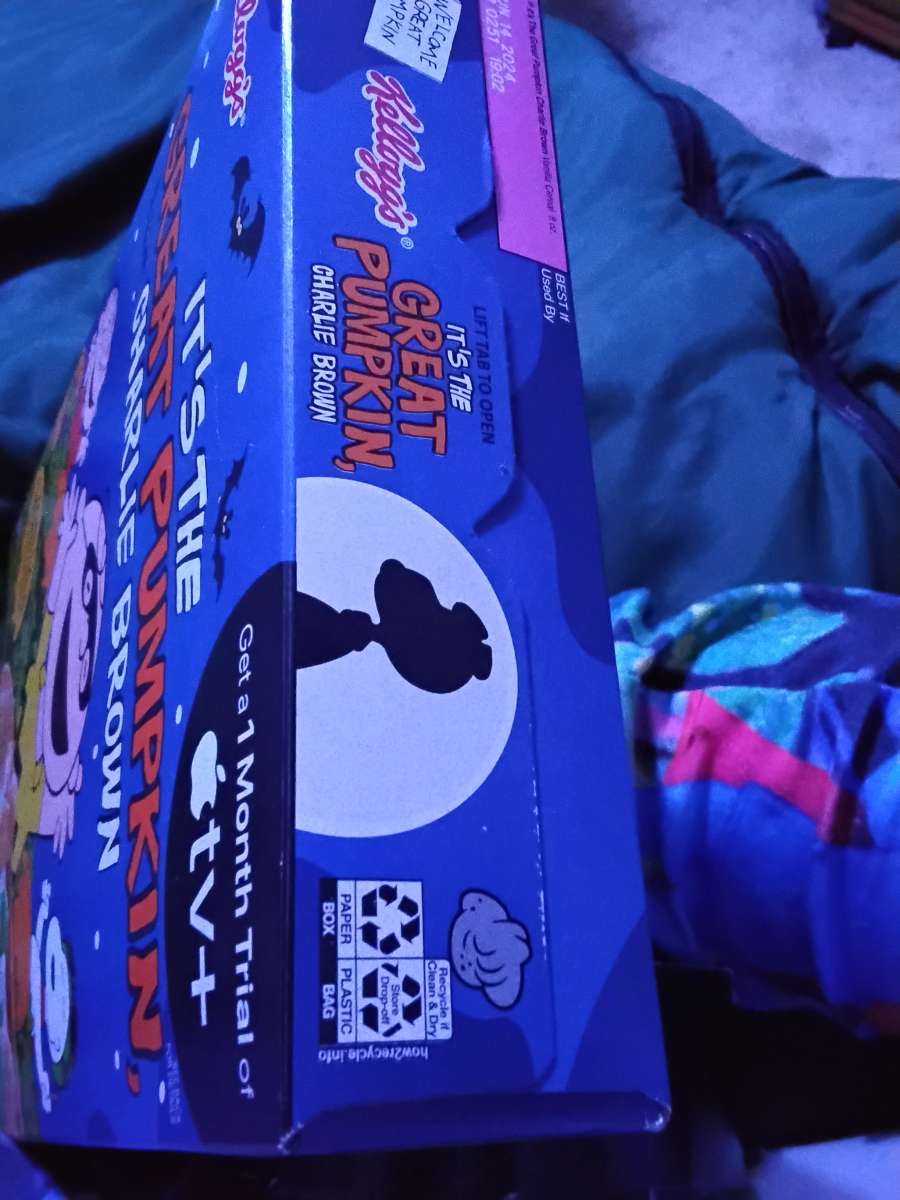 Collective box of ITS THE Great PUMPKIN CHARLIE BROWN cereal