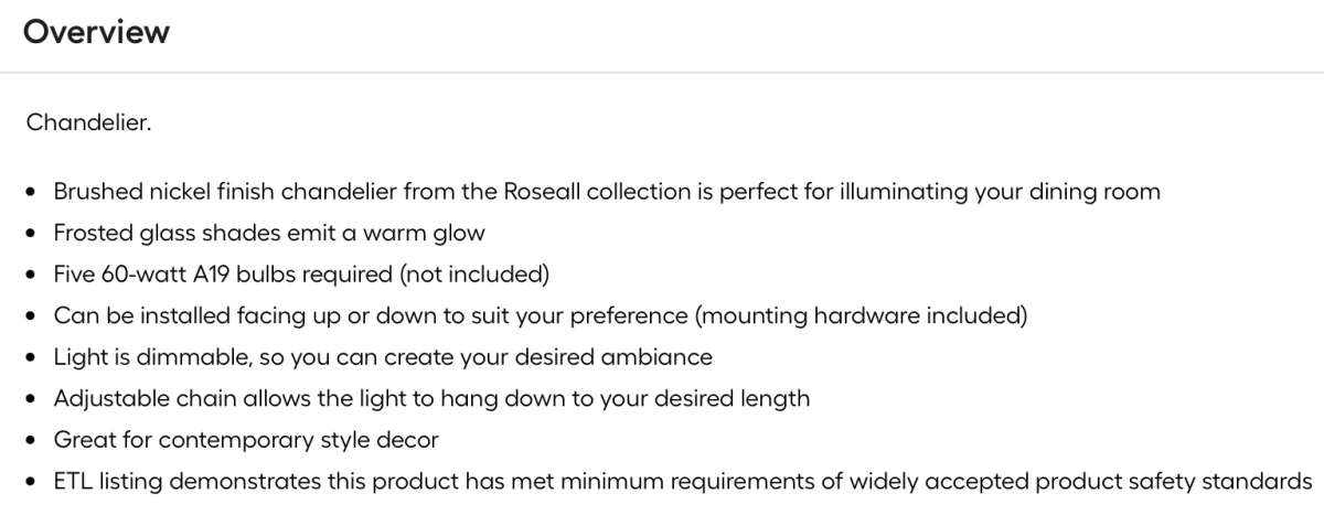 Project Source Chandelier