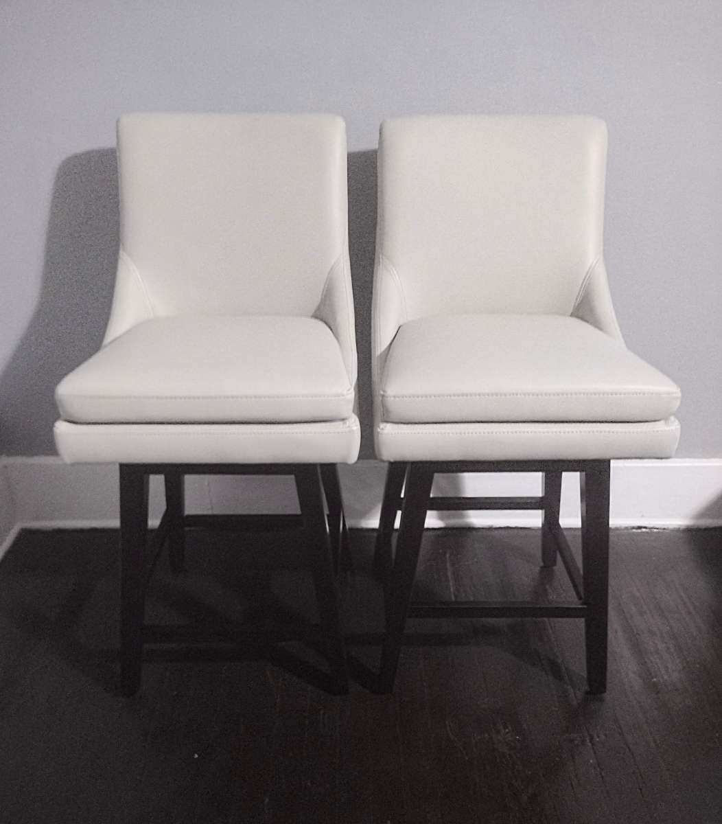 Lissa Light Gray Faux Leather Swive rCounter Stool Set