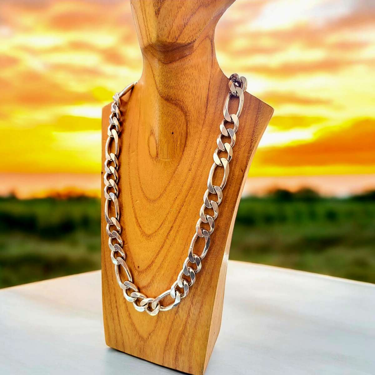 Solid Sterling silver Figarope Chain 290 grams