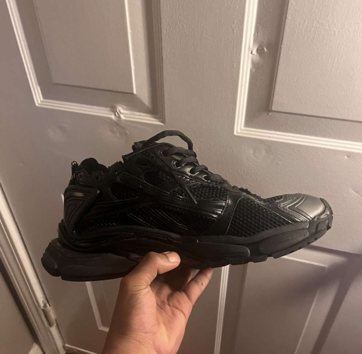 black balenciaga runner sneakers