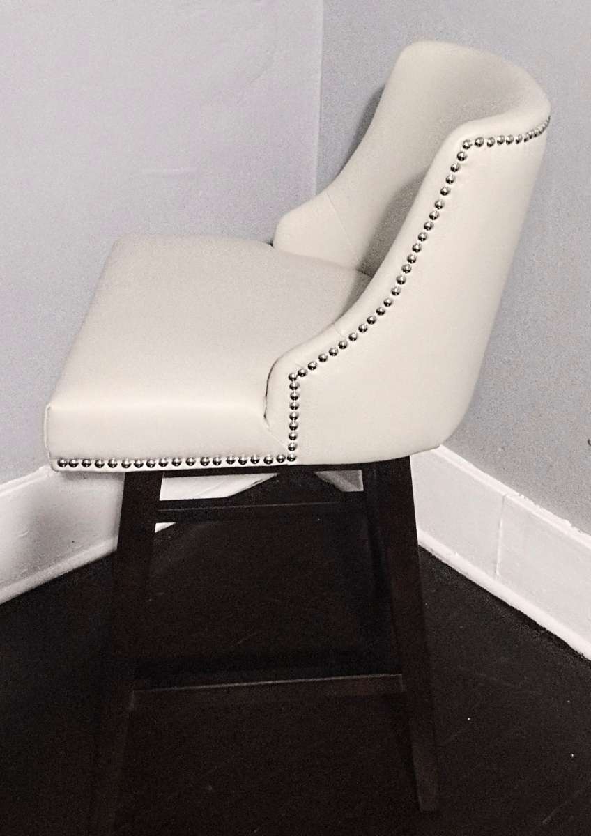 Asher Light Gray Swivel Nailhead Trim Bar Counter Stool