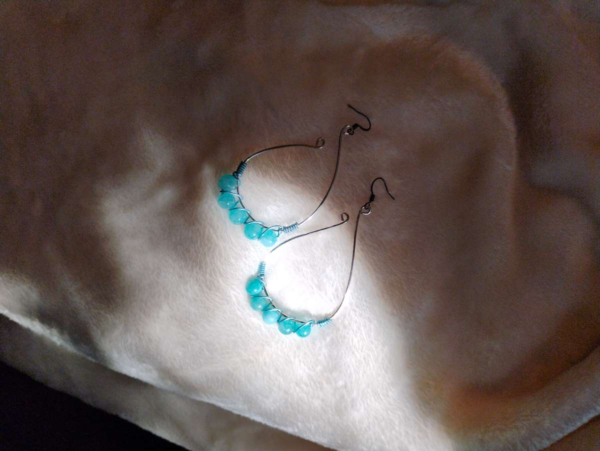 handmade recycled copper wire earrings