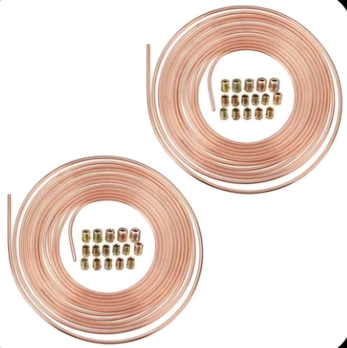 2 sets of 25ft Copper Nickel Brake Line Tubing Kit