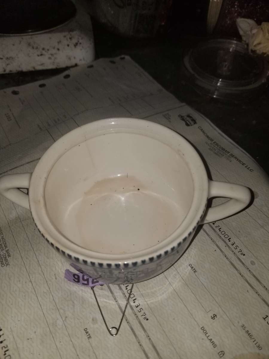 Currier Ives Sugar Bowl Porcelain