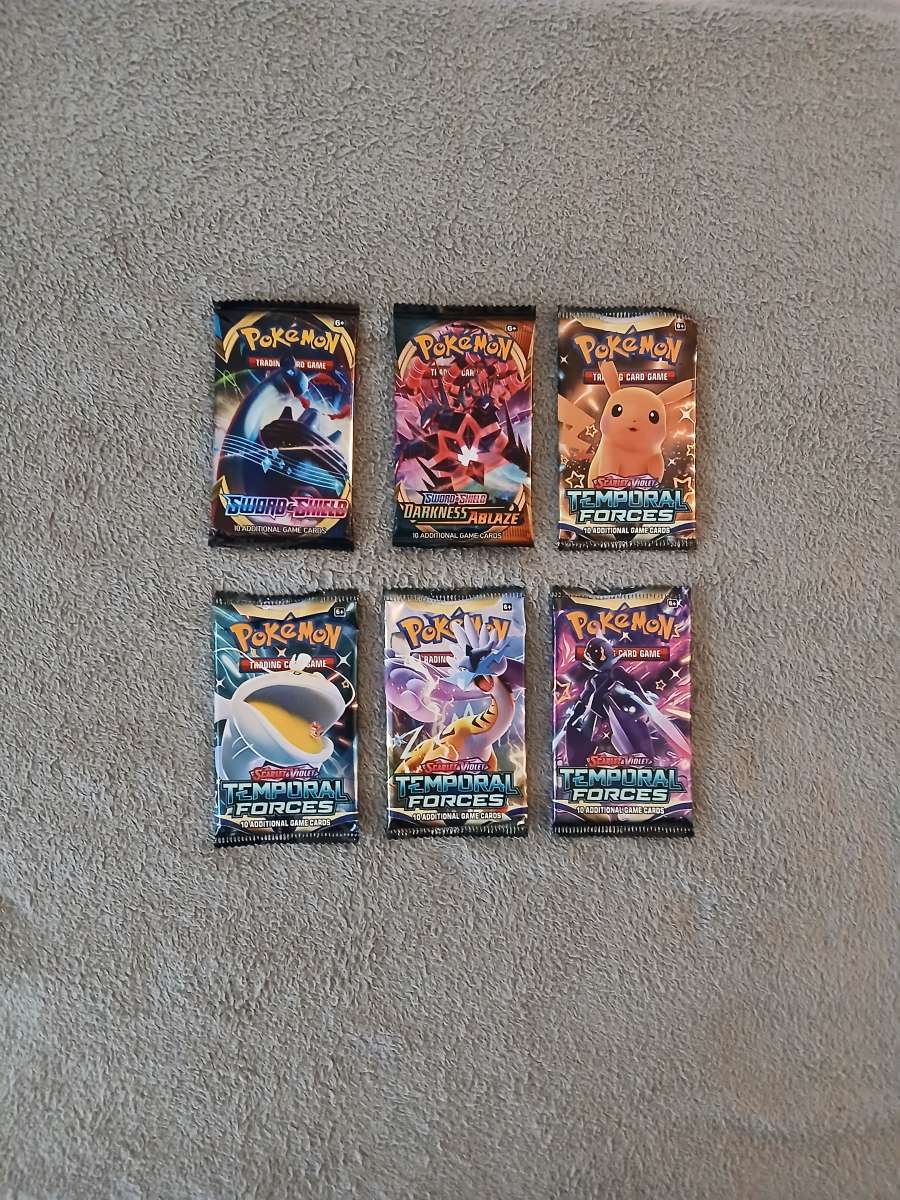 6 Pokemon Trading Cards Booster Packs 2022 2024