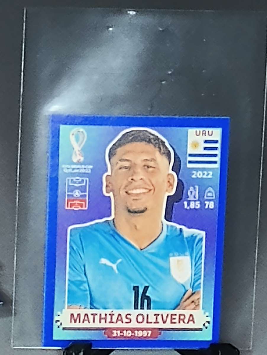 2022 world cup Qatar mini sticker blue border 6 players