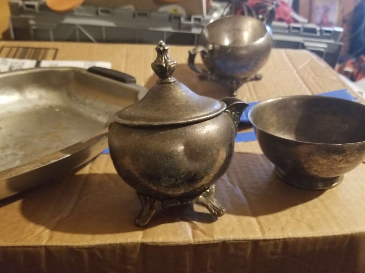 Silver plate tea set