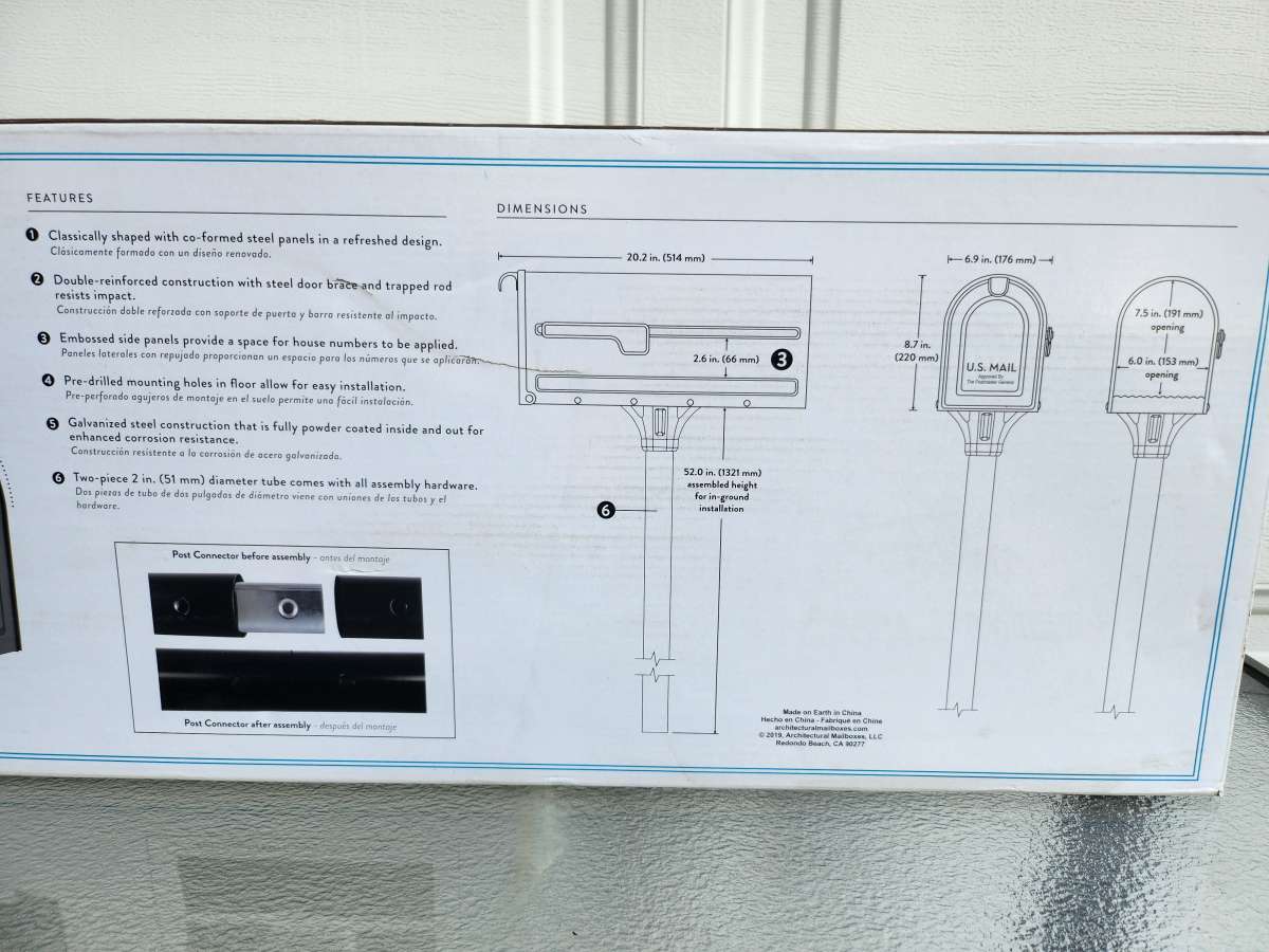 Architectural Mailboxes MB1 Mailbox and Post Kit