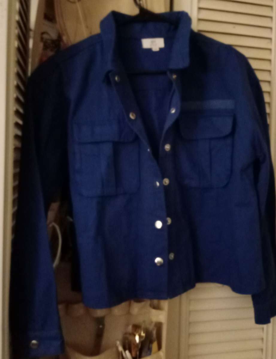 blue jacket and shoes