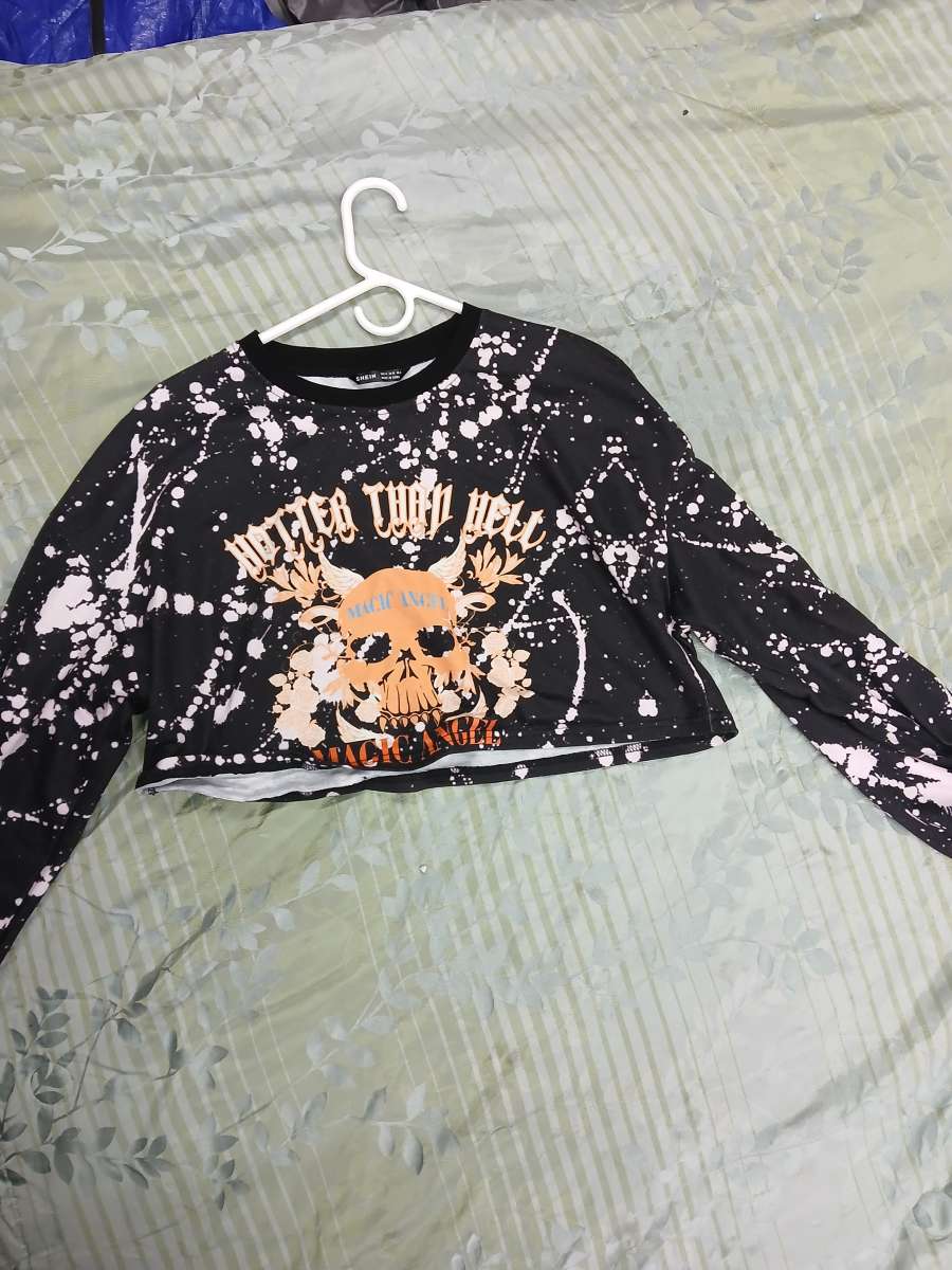 Shein long sleeve belly cut off