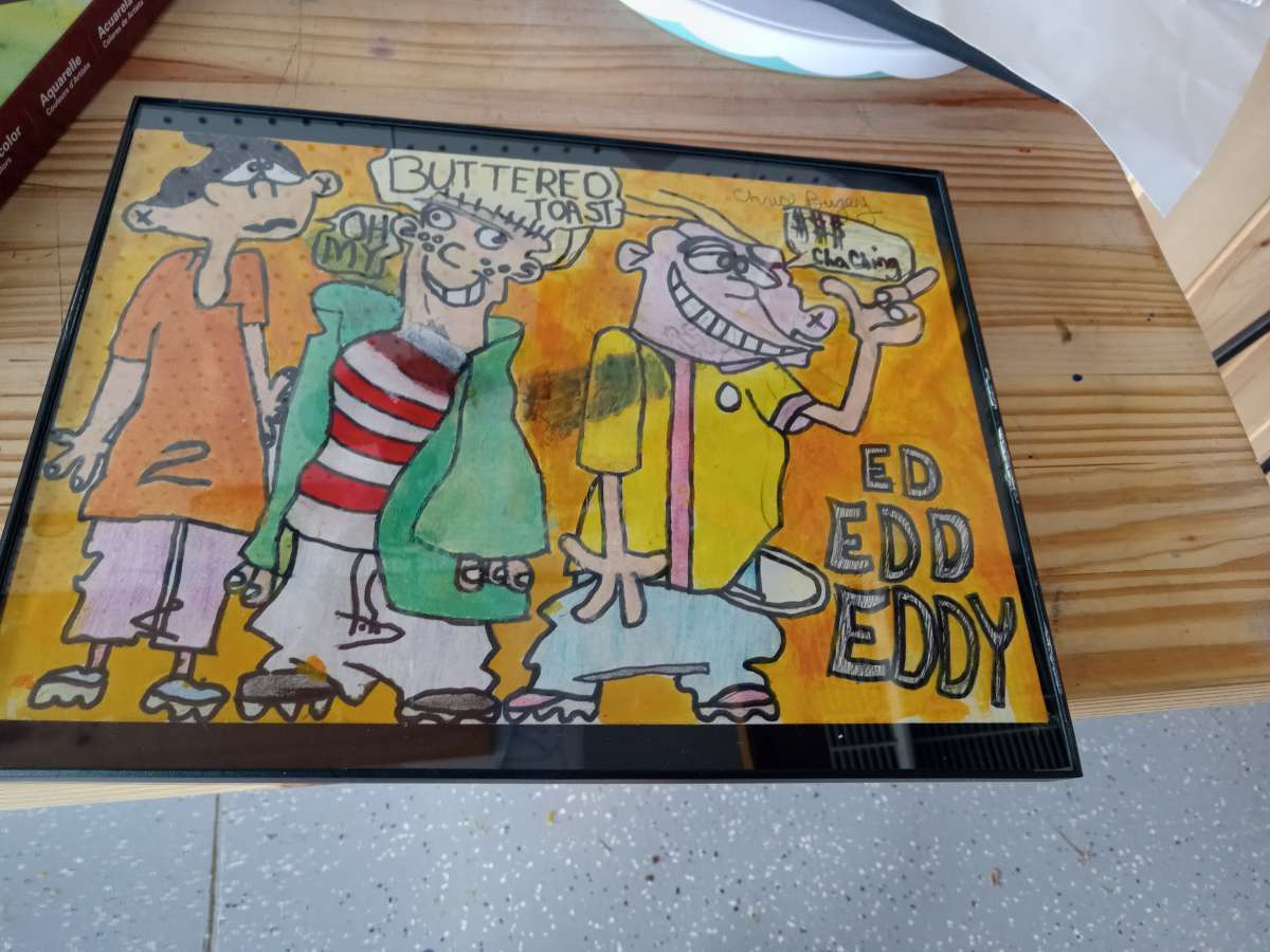 Ed Edd and Eddy drawing then painted in