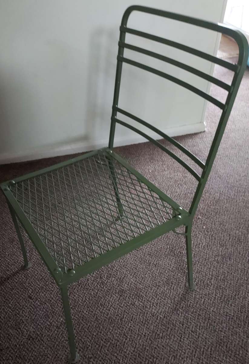 Mid Century Modern Salterini Iron Glass Top Table 6 Chairs