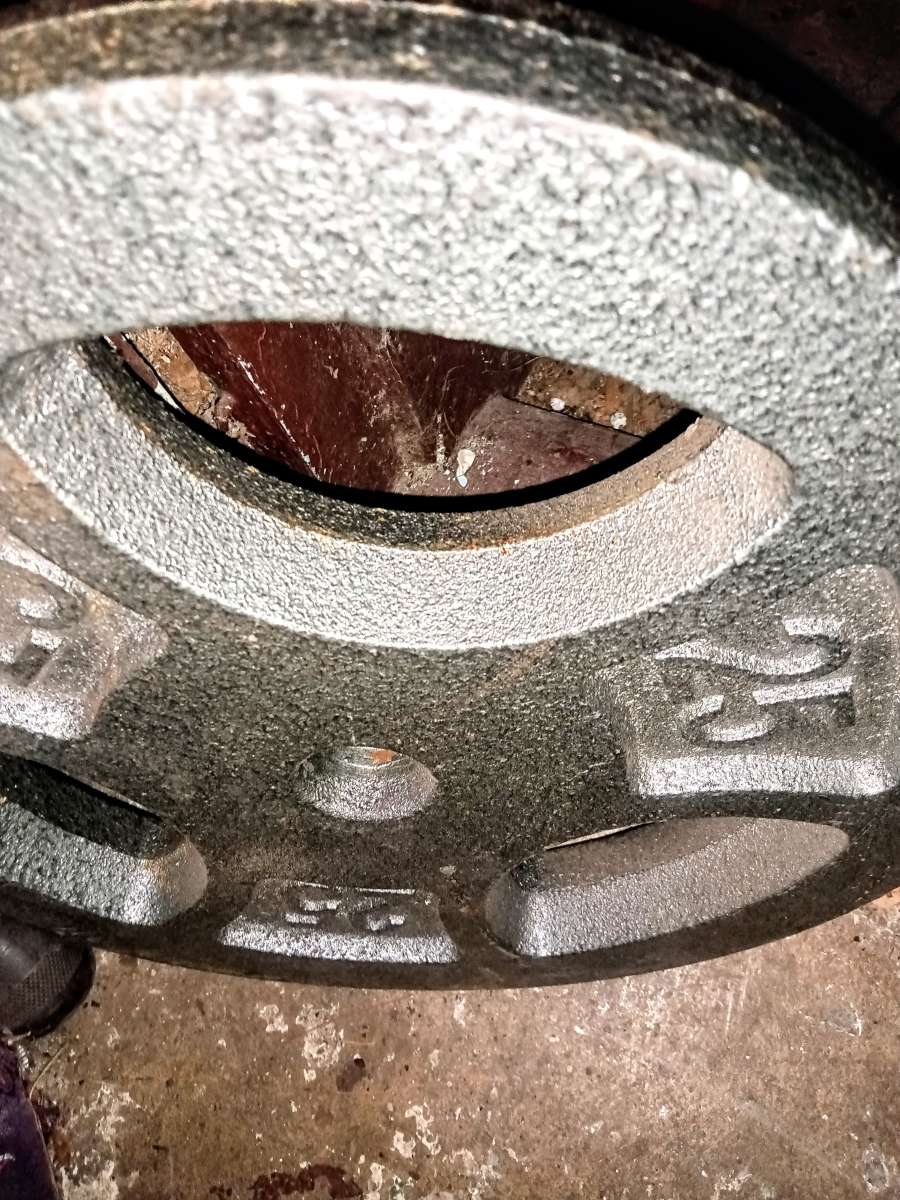 two standard 25 lb weight plates