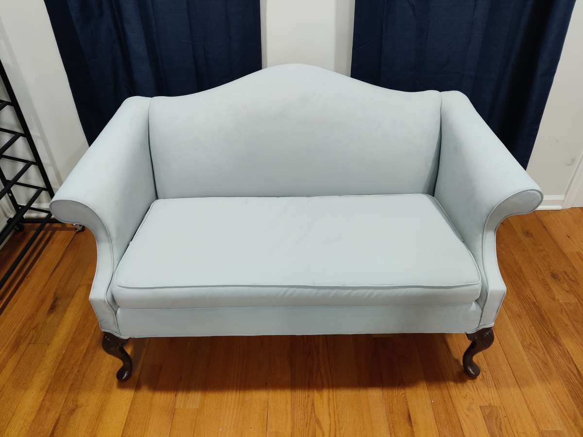 Ash Gray and Blue Couch Set