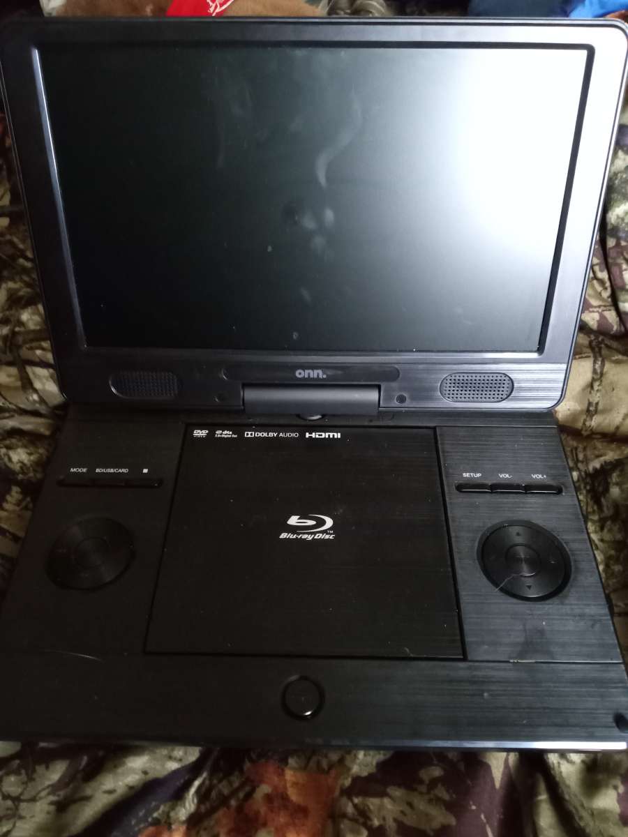 Onn portable DVD and Bluray player it comes with charger