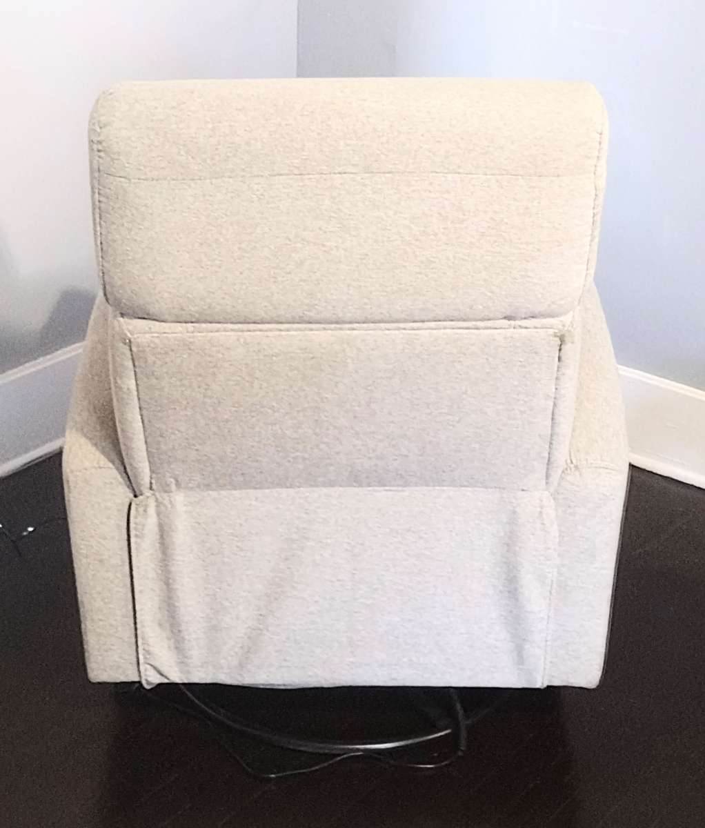 Theo Power Swivel Glider Recliner Linen Fabric Adj  Headrest