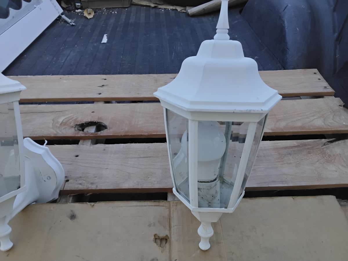 White WallMount Lighting Central Park StyleTwilight Sentinel