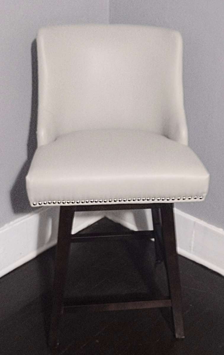 Asher Light Gray Swivel Nailhead Trim Bar Counter Stool