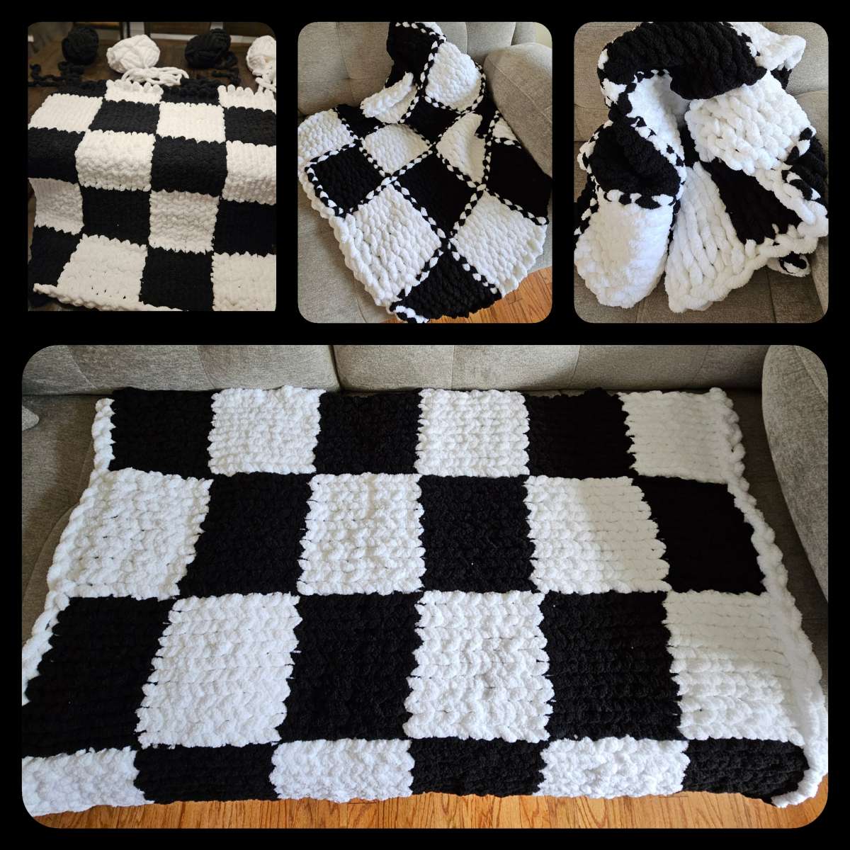 Checkered Chenille Throw